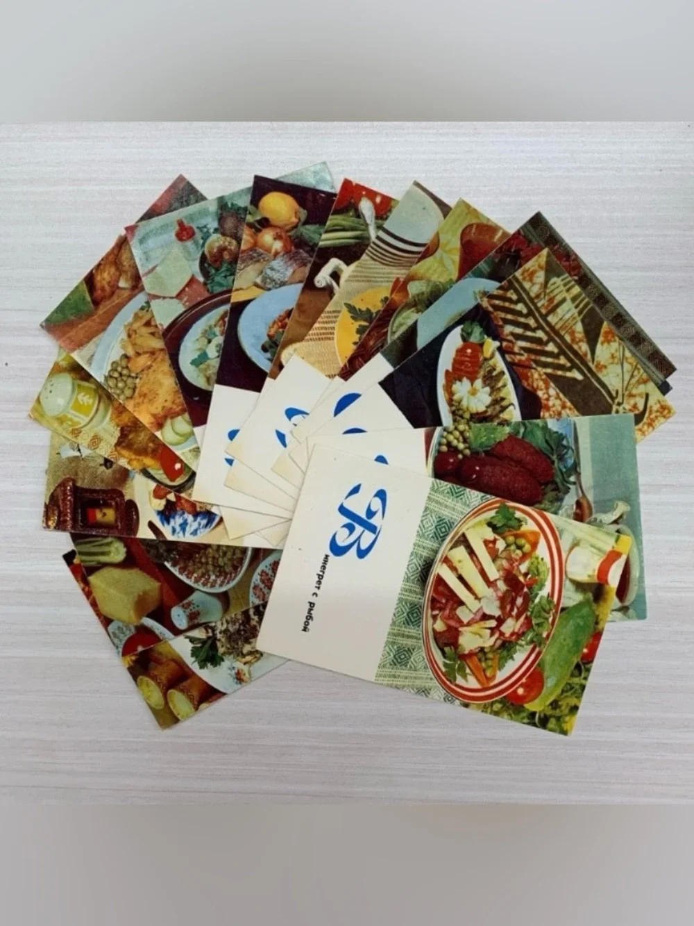 Vintage Former USSR Recipe Cards in Russian Language - Lot of 76 cards